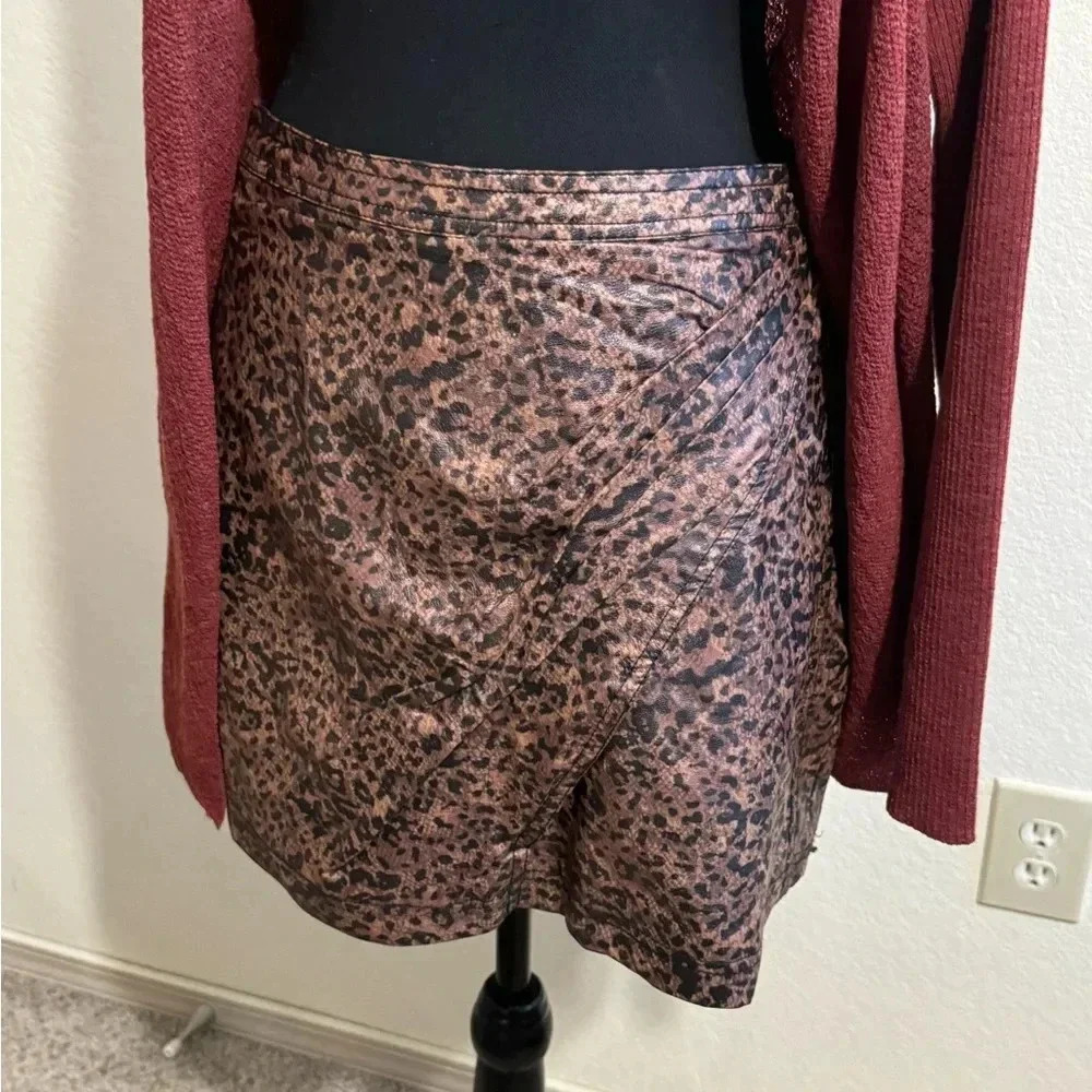 Free People Animal Print A-Line Skirt